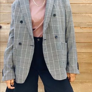 Zara oversized men’s plaid blazer.